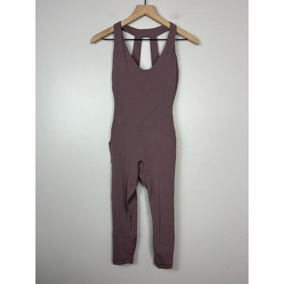 Athleta Transcend Bodysuit 7/8 Smokey Rose Sz MP Athleisure - Picture 3 of 12